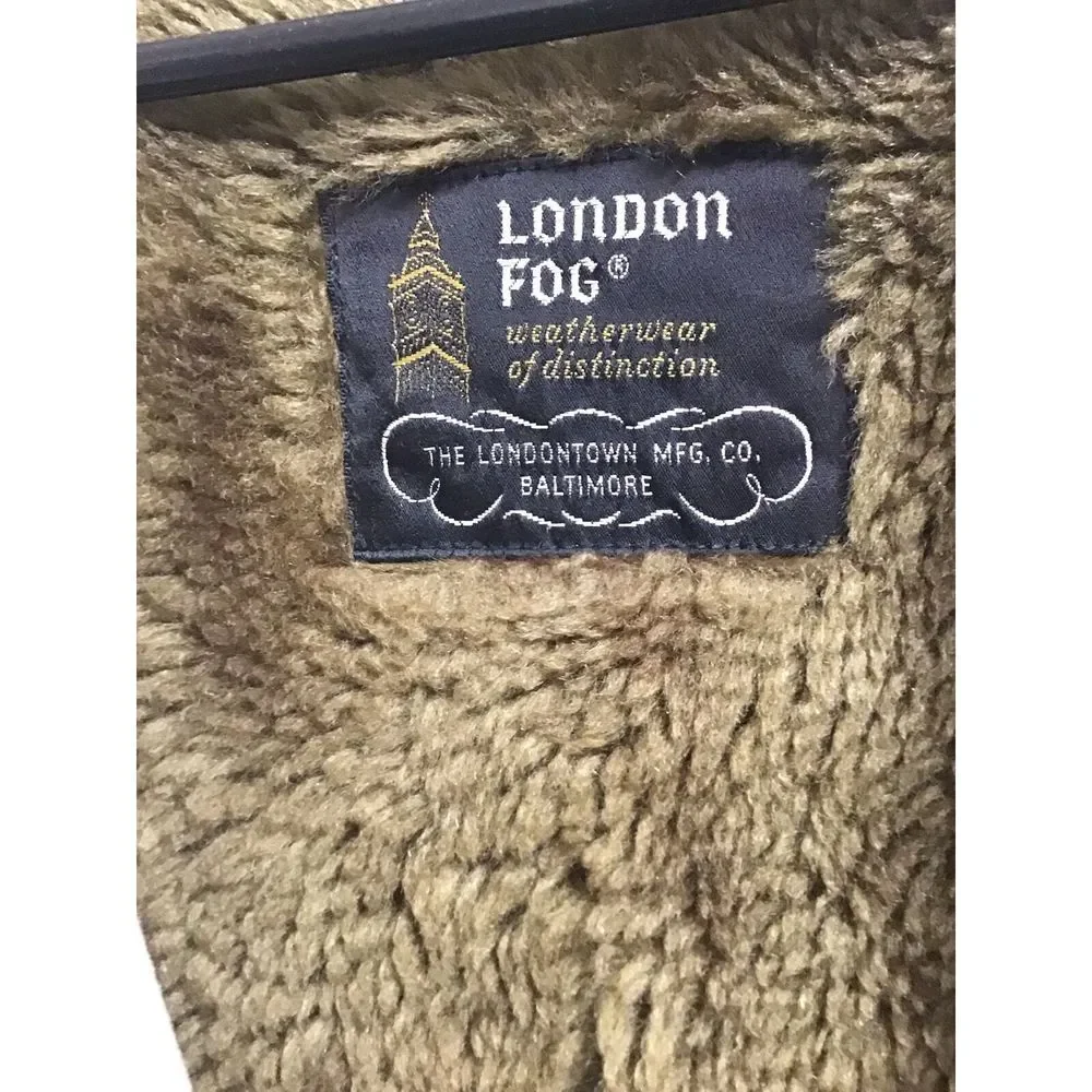 London Fog Vintage Polar Plush‎ Tan Jacket Coat Men's Size 38 Regular Winter